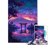 1000 Piece Jigsaw Puzzle for Teenagers Japan Mt Fuji Pixel Art for Educational Game Challenge Toy Hands-on Game Perfect Decoration Gifts Birthday (Size 75x50cm)