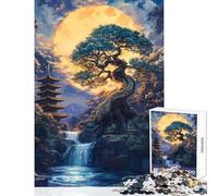 1000 Piece Jigsaw Puzzle for Teenagers Japanese Bonsai Tree Pagoda Gold Educational Games Home Art Decor DIY Toys Birthday And Unique Gifts (50x75cm)