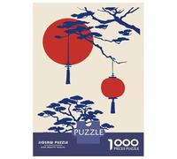 1000 Piece Jigsaw Puzzle for Teenagers Japanese Lanterns And Pine Trees Adult Puzzles Anti-Stress Toys Improve Memory Unique Birthday And Xmas Gifts 70x50cm/1000pcs