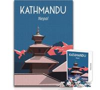 1000 Piece Jigsaw Puzzle for Teenagers Kathmandu Nepal Everest Unique Challenge Game Stress Reliever Secret Santa Gifts Size 50x75cm
