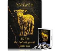 1000 Piece Jigsaw Puzzle for Teenagers Lamb of God, Yahweh Jireh Difficult Challenge Family Game Suitable for Ages 14 And Up (size 38x52cm)