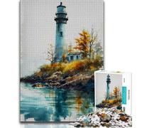 1000 Piece Jigsaw Puzzle for Teenagers Lighthouse In The Storm Impossible Game Precision Cutting Gift For Birthdays (size 50x75cm)