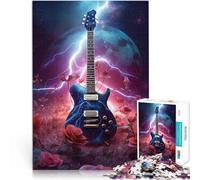 1000 Piece Jigsaw Puzzle for teenagers Lightning Space Guitar Mustermontage Jedes Stück ist einzigartig Anspruchsvolles Familienspiel52x38cm
