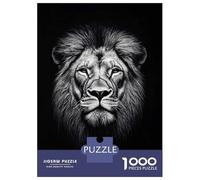 1000 Piece Jigsaw Puzzle for Teenagers Lion Portrait Black And White Puzzles for Adults Relax Games Enhance Memory Christmas Birthday Gifts 52x38cm/1000pcs