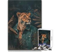 1000 Piece Jigsaw Puzzle for Teenagers Lioness Elegance Botanical Ideal Stress Relief Leisure Activity Ultra Precise Cutting Craft Toy Size 38x52cm