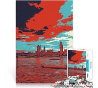 1000 Piece Jigsaw Puzzle for teenagers London Skyline Staycation: Zeit totschlagen Künstlersammlung, Bildende Kunst52x38cm