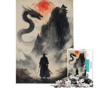 1000 Piece Jigsaw Puzzle for Teenagers Lone Samurai Vs Dragon Help The Brain Exercise Birthday Present Toy Wall Decor for And from 14 Years And over (50x75cm)