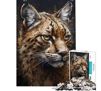 1000 Piece Jigsaw Puzzle for Teenagers Lynx Sorcery Jigsaw for Adults Brain Teaser Game A Work of Art Christmas Birthday Gifts (Size 38x52cm)