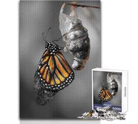 1000 Piece Jigsaw Puzzle for Teenagers Monarch Butterfly Emerging from Chrysalis Brainteaser Family Games Home Decoration Gifts Ideas Size 38x26cm