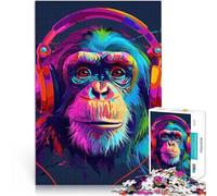 1000 Piece Jigsaw Puzzle for teenagers Monkey headphone dj music DIY-Spielzeug Künstlersammlung, Bildende Kunst75x50cm