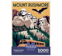1000 Piece Jigsaw Puzzle for Teenagers Mount Rushmore Vintage Jigsaw Puzzle Anti-Stress Toys Home Decoration Challenging Game Gifts 52x38cm/1000pcs