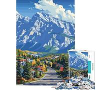 1000 Piece Jigsaw Puzzle for Teenagers Mountain Town Landscape Jigsaws for Adults Relax Games Difficult Challenge Unique Birthday And Xmas Gifts (Size 38x26cm)