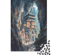 1000 Piece Jigsaw Puzzle for Teenagers Mystical Mountain Temple Teenager Puzzles Brain Teaser Game Enhance Memory Fun at Home Activities, 70x50cm/1000pcs