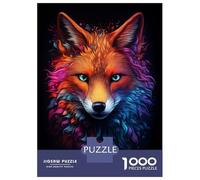1000 Piece Jigsaw Puzzle for Teenagers Neon Fox Teenager Puzzles Brain Teaser Game Enhance Memory Fun at Home Activities, 70x50cm/1000pcs