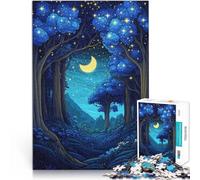 1000 Piece Jigsaw Puzzle for teenagers Night Forest with Crescent Moon Family Entertainment Toys Unique Birthday and Gifts 26x38cm