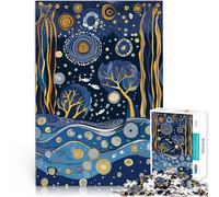 1000 Piece Jigsaw Puzzle for teenagers Ocean Gustav Klimt Style Hands-on-Spiel mit passendem Poster und Quizblatt38x26cm