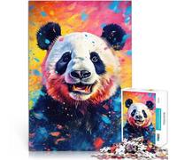 1000 Piece Jigsaw Puzzle for teenagers Paint Splatter Panda Bear Hands-on-Spiel Geburtstagsgeschenk, Geschenke75x50cm