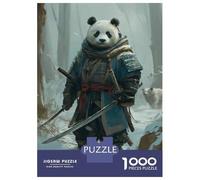1000 Piece Jigsaw Puzzle for Teenagers Panda Warrior in Snowy Forest Jigsaws for Adults Relaxing Games Precision Cutting Christmas Birthday Gifts 70x50cm/1000pcs