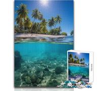 1000 Piece Jigsaw Puzzle for Teenagers Paradise Beach Water Ideal Stress Relief Leisure Activity Ultra Precise Cutting Craft Toy Size 50x75cm