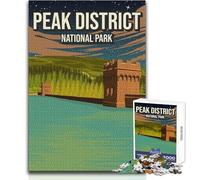 1000 Piece Jigsaw Puzzle for Teenagers Peak District Minimal England National Park Unique Challenge Game Stress Reliever Secret Santa Gifts Size 50x75cm