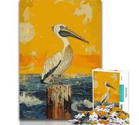 1000 Piece Jigsaw Puzzle for Teenagers Pelican Watching Ocean Impossible Game Precision Cutting Gift For Birthdays (size 38x26cm)