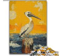 1000 Piece Jigsaw Puzzle for Teenagers Pelican Watching Ocean Impossible Game Precision Cutting Gift For Birthdays (size 38x52cm)