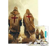 1000 Piece Jigsaw Puzzle for Teenagers Pilgrimage Crusader Jigsaw Puzzle 1000 Toy Wall Decor Home Art Decor Stress Reduction Gifts (38x52cm)