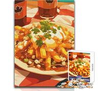 1000 Piece Jigsaw Puzzle for Teenagers Poutine with Canadian Maple Syrup Bottles Unique Challenge Game Stress Reliever Secret Santa Gifts Size 38x26cm