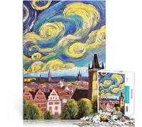 1000 Piece Jigsaw Puzzle for teenagers Prague Van Gogh Style Familienspaß Lustige Aktivitäten für zu Hause, Geburtstagsgeschenk, Reisegeschenk,38x26cm