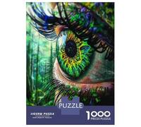 1000 Piece Jigsaw Puzzle for Teenagers Psychedelic Forest Eye Art Print Jigsaw Puzzle Family Game Presents for Women Fun at Home Activities, 52x38cm/1000pcs