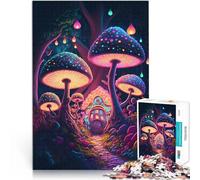 1000 Piece Jigsaw Puzzle for teenagers Psychedelic mushrooms Hands-on-Spiel Lustige Aktivitäten für zu Hause, Geburtstagsgeschenk, Reisegeschenk,75x50cm