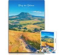 1000 Piece Jigsaw Puzzle for Teenagers Puy De Dome Volcano Unique Challenge Game Stress Reliever Secret Santa Gifts Size 38x26cm
