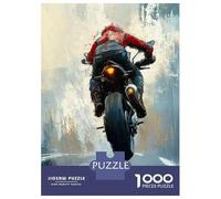 1000 Piece Jigsaw Puzzle for Teenagers Racing Motorcycle Art Print -1 Jigsaws for Adults Relaxing Games Precision Cutting Christmas Birthday Gifts 70x50cm/1000pcs