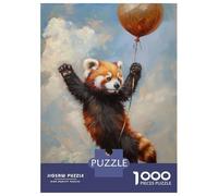 1000 Piece Jigsaw Puzzle for Teenagers Red Panda Balloon Flying Adult Puzzles Relax Games Analysis And Logic Christmas Birthday Gifts 52x38cm/1000pcs