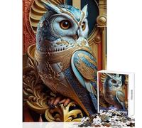 1000 Piece Jigsaw Puzzle for Teenagers Regal Ornate Owl Fun Games Pattern Assembly DIY Toys Artists' Collection, Fine Arts (50x75cm)