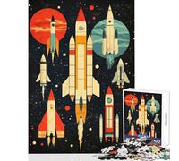 1000 Piece Jigsaw Puzzle for Teenagers Retro Rocket Launch Puzzles for Teenagers Enhance Memory Parent-child Interaction for Is Ideal As A Gifts (50x75cm)