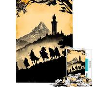 1000 Piece Jigsaw Puzzle for Teenagers Riders to The Tower Fun Activities at Home Precision Cutting Relax Games for 14+ Puzzle Game Offered (38x26cm)