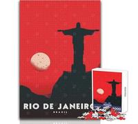 1000 Piece Jigsaw Puzzle for Teenagers Rio De Janeiro Brazil Unique Challenge Game Stress Reliever Secret Santa Gifts Size 38x52cm
