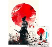 1000 Piece Jigsaw Puzzle for Teenagers Samurai Warrior with Rising Sun Fun at Home Activities, Improve Memory Family Games Suitable for Ages 14 And Up (38x52cm)