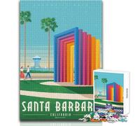 1000 Piece Jigsaw Puzzle for Teenagers Santa Barbara California Unique Challenge Game Stress Reliever Secret Santa Gifts Size 50x75cm