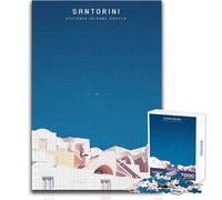 1000 Piece Jigsaw Puzzle for Teenagers Santorini Unique Challenge Game Stress Reliever Secret Santa Gifts Size 50x75cm