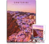 1000 Piece Jigsaw Puzzle for Teenagers Santorini Unique Challenge Game Stress Reliever Secret Santa Gifts Size 38x52cm