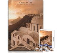 1000 Piece Jigsaw Puzzle for Teenagers Santorini Unique Challenge Game Stress Reliever Secret Santa Gifts Size 50x75cm