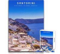 1000 Piece Jigsaw Puzzle for Teenagers Santorini Unique Challenge Game Stress Reliever Secret Santa Gifts Size 38x52cm