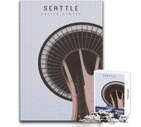 1000 Piece Jigsaw Puzzle for Teenagers Seattle Unique Challenge Game Stress Reliever Secret Santa Gifts Size 50x75cm