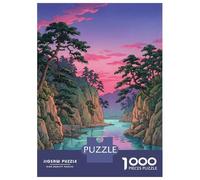 1000 Piece Jigsaw Puzzle for Teenagers Serene River Landscape at Sunset Jigsaw Puzzle Family Game Presents for Women Fun at Home Activities, 52x38cm/1000pcs