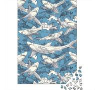 1000 Piece Jigsaw Puzzle for Teenagers Shark Attack Pattern Puzzles for Adults DIY Toys Hand Speed Race Unique Birthday And Xmas Gifts 38x26cm/1000pcs