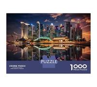 1000 Piece Jigsaw Puzzle for Teenagers Singapore Cityscape at Night Jigsaws for Adults Relaxing Games Precision Cutting Christmas Birthday Gifts 52x38cm/1000pcs