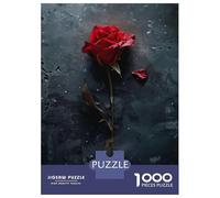 1000 Piece Jigsaw Puzzle for Teenagers Single Red Rose Teenager Puzzles DIY Toys Precision Cutting Christmas Birthday Gifts 52x38cm/1000pcs