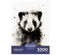 1000 Piece Jigsaw Puzzle for Teenagers Skunk Beauty Black Ink Jigsaw for Adults Family Games Presents for Women Christmas Birthday Gifts 52x38cm/1000pcs